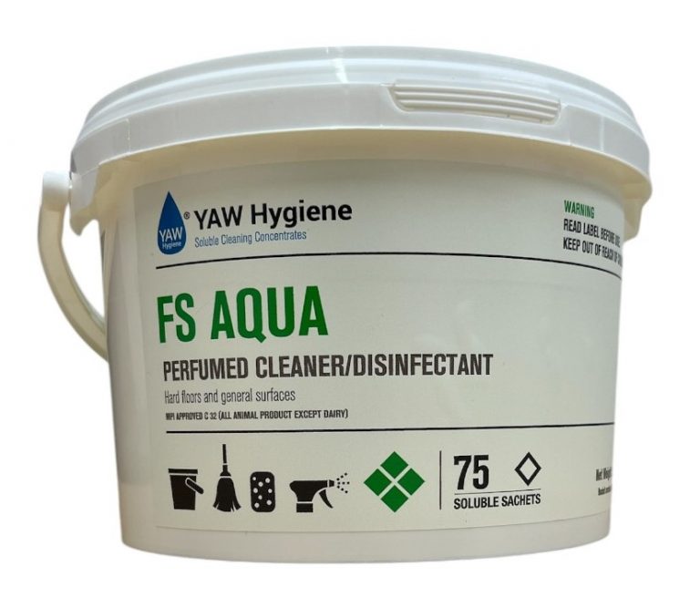 » FS AQUA SOLUBLE SACHET PERFUMED CLEANER/DISINFECTANT TUB 75 (C32)